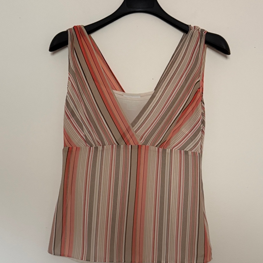 LOFT Multicolor Striped V-Neck Tank Top